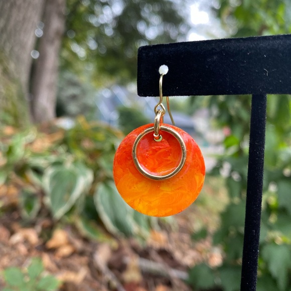 Fall orange earrings - Picture 2 of 3